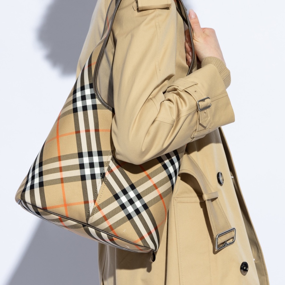 BURBERRY Beige Large Check Shoulder Bag